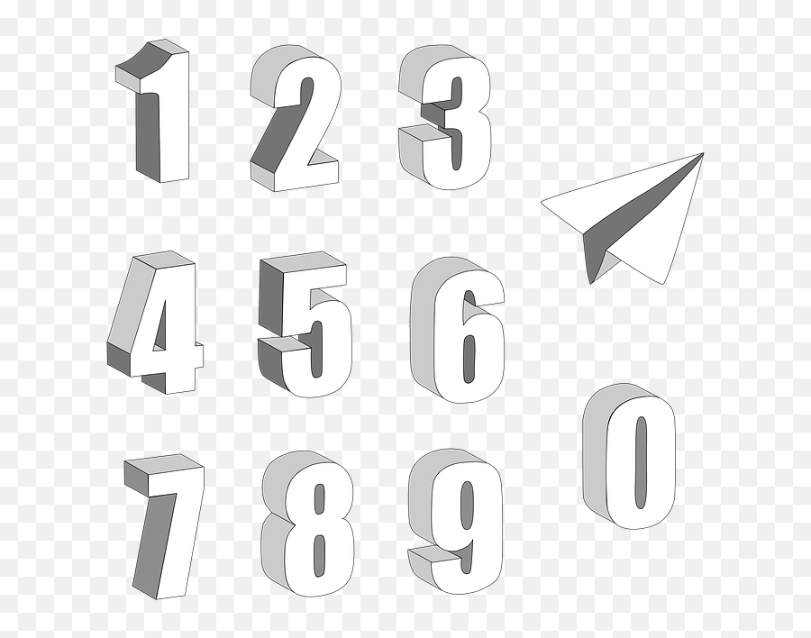 Numbers 3d Paper Airplane - Bilangan Yg Habis Dibagi 2 Emoji,Emoji Airplane And Paper