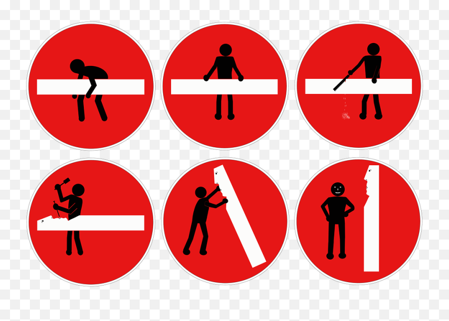 Figura Del Palillo Señalización - Stick Figure Road Signs Emoji,Mickey Mouse Emoji For Facebook