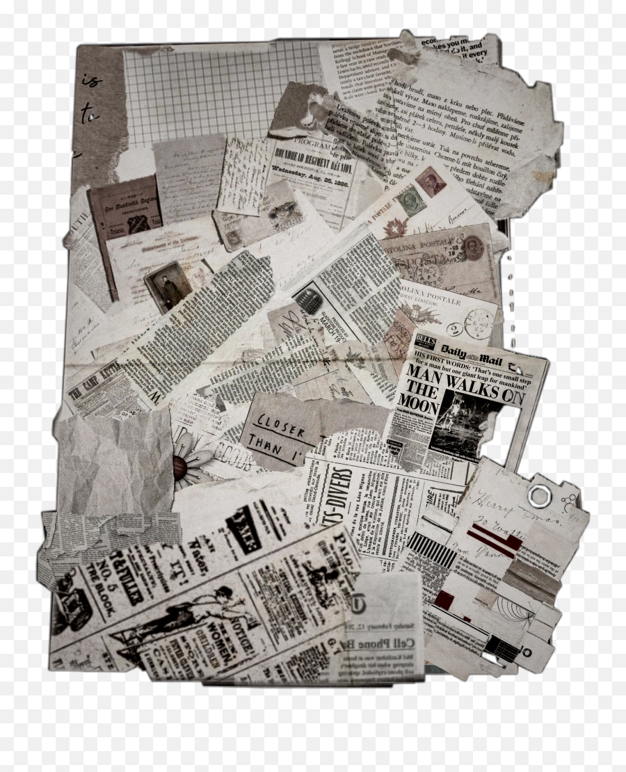 Scrapbook Paper Newspaper Aesthetic - Aesthetic Newspaper Editing Emoji,Newspaper Emoji