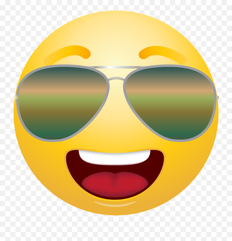Emoticon Emoji With Sunglasses Clipart Info - Smiley Face Sunglasses Transparent Background,Sunglass Emoji