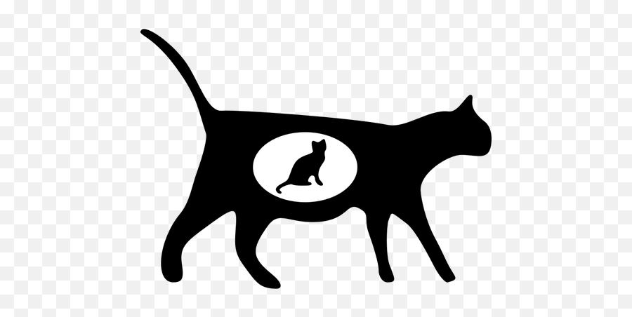 Silhouette Vector Image Of A Pregnant Cat - Black Cat Clipart Emoji,Furry Emoji