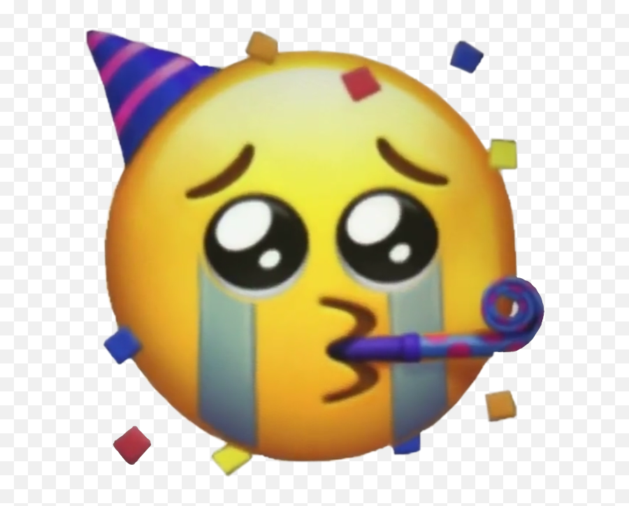Sad Party Emoji Sticker By Angelgamiehi - Emoji Emotional,Party Emoji Png