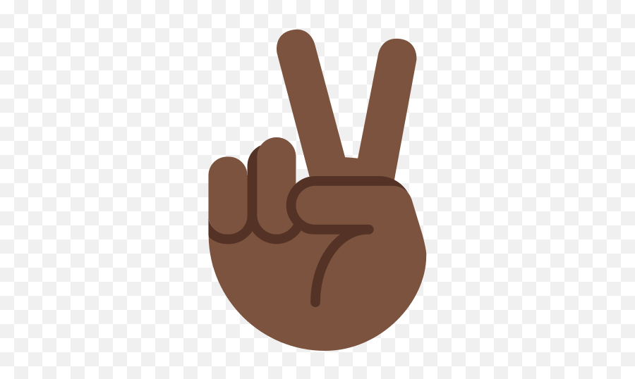 Victory Hand Emoji With Dark Skin Tone Meaning And Pictures - Black Emoji Peace Sign,V Emoticon