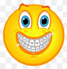 Jokes And Riddles Funny Emoji Faces - Smiley With Braces Clipart