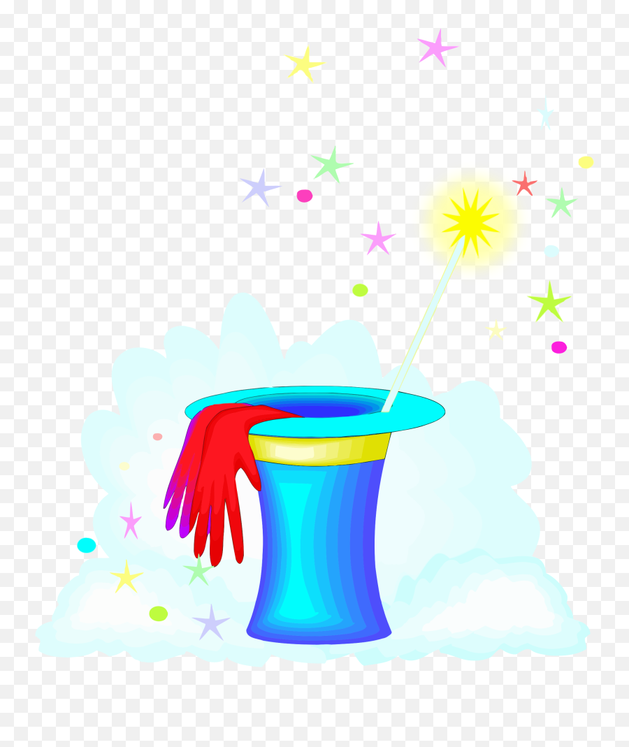 Magic Hat And Wand Vector Clipart Image - Illustration Emoji,Magic Wand Emoji