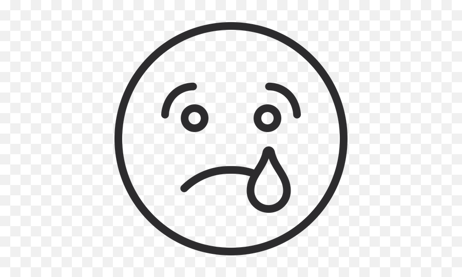 Crying Face - Line Art Emoji,Emoji Cry Face