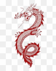 Red Dragon Redaesthetic Sticker - Horned Chinese Emoji