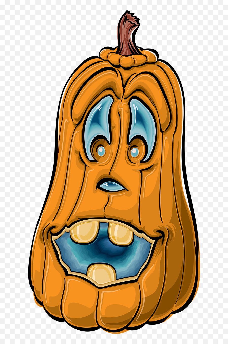 Pumpkin With Braces Image Png Royalty - Cartoon Funny Pumpkin Emoji,Brace Face Emoji