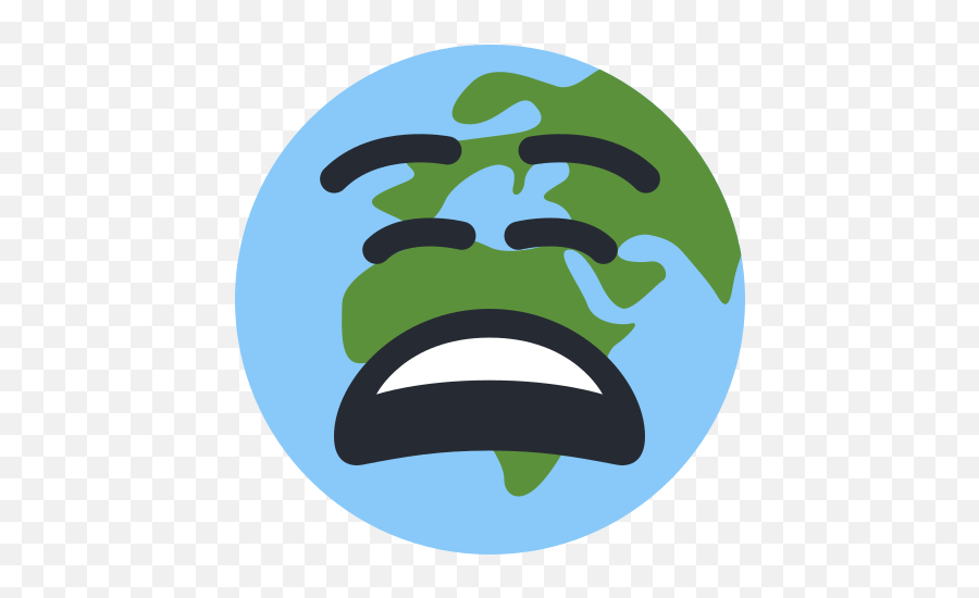 Nof - Sad Earth Emoji,Weary Emoji