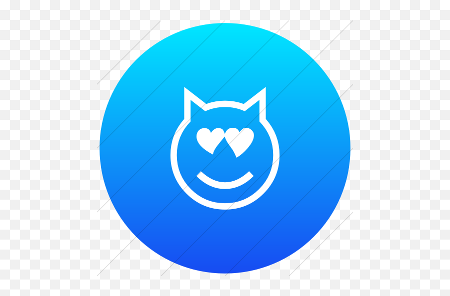 Iconsetc Flat Circle White - 3 In Blue Circle Emoji,Cat Emoticons