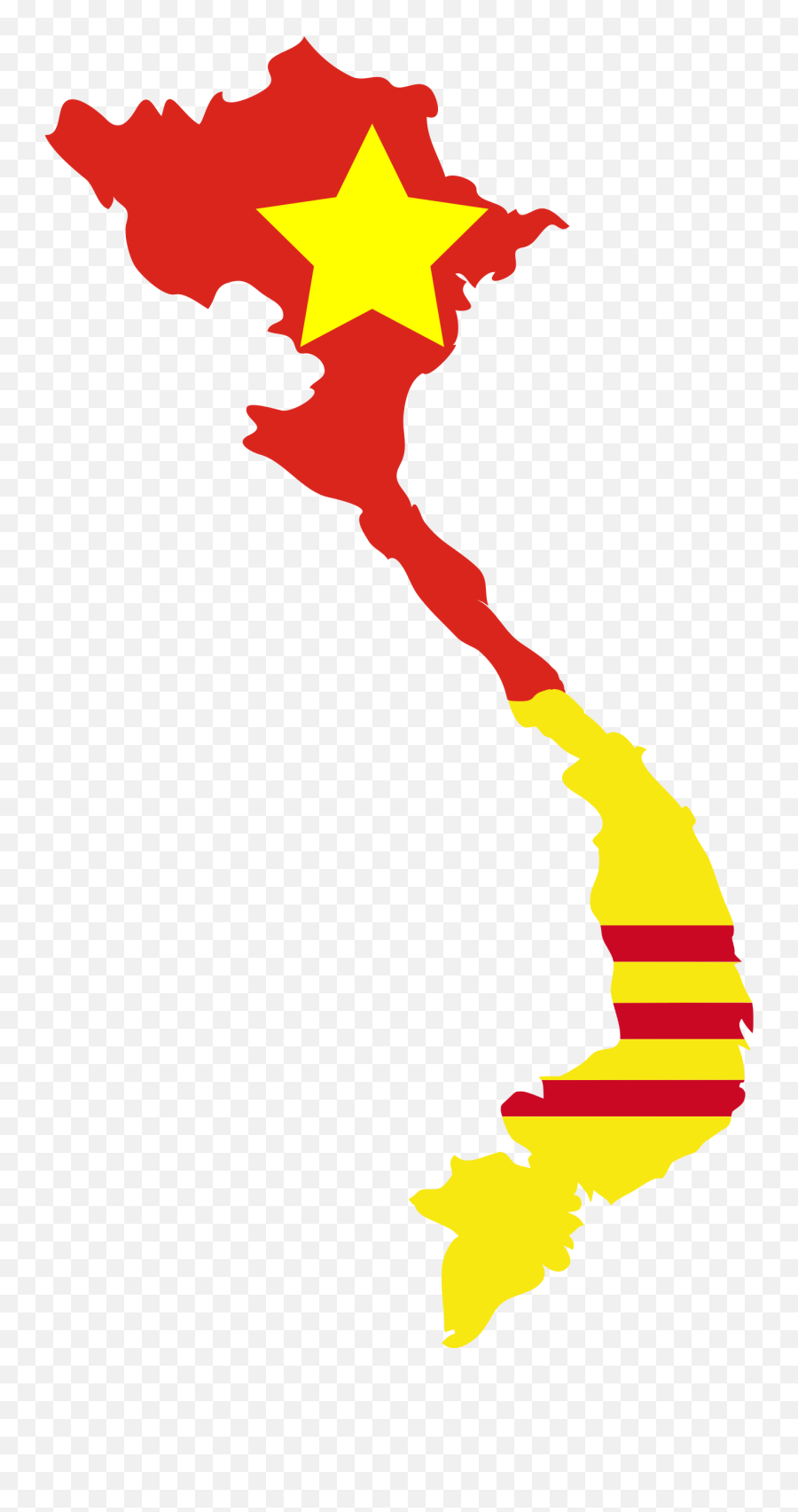 Flag Map Of North South Vietnam - North And South Vietnam Png Emoji,Thailand Flag Emoji