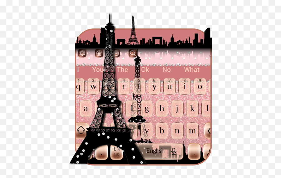 Paris Rose Gold Keyboard Eiffel Tower Theme - Aplikacije Na Tower Emoji,Eiffel Tower Emoji