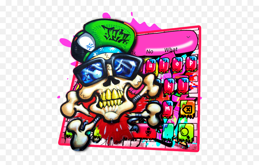 Skate Graffiti Keyboard Theme - Clip Art Emoji,Deadpool Emoji Keyboard