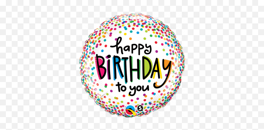 18 Qualatex Foil Balloon - Happy Birthday Sprinkled Dots Confetti Happy Birthday Balloons Emoji,Birthday Balloon Emoji