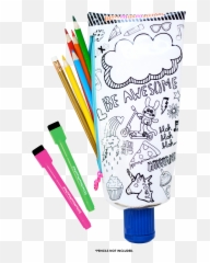 Little Missmatched Colorize Pencil Pouch With Sharpener - Doodle Emoji