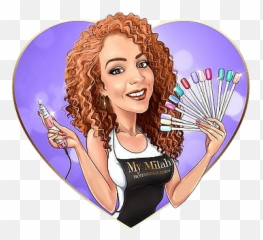 Lashes My Milah Nails - Tech Cartoon Logo Emoji