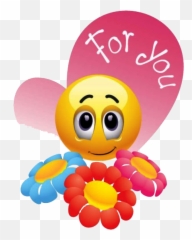 Flowers And Smiley Faces Png Download - My Heart For You Emoji
