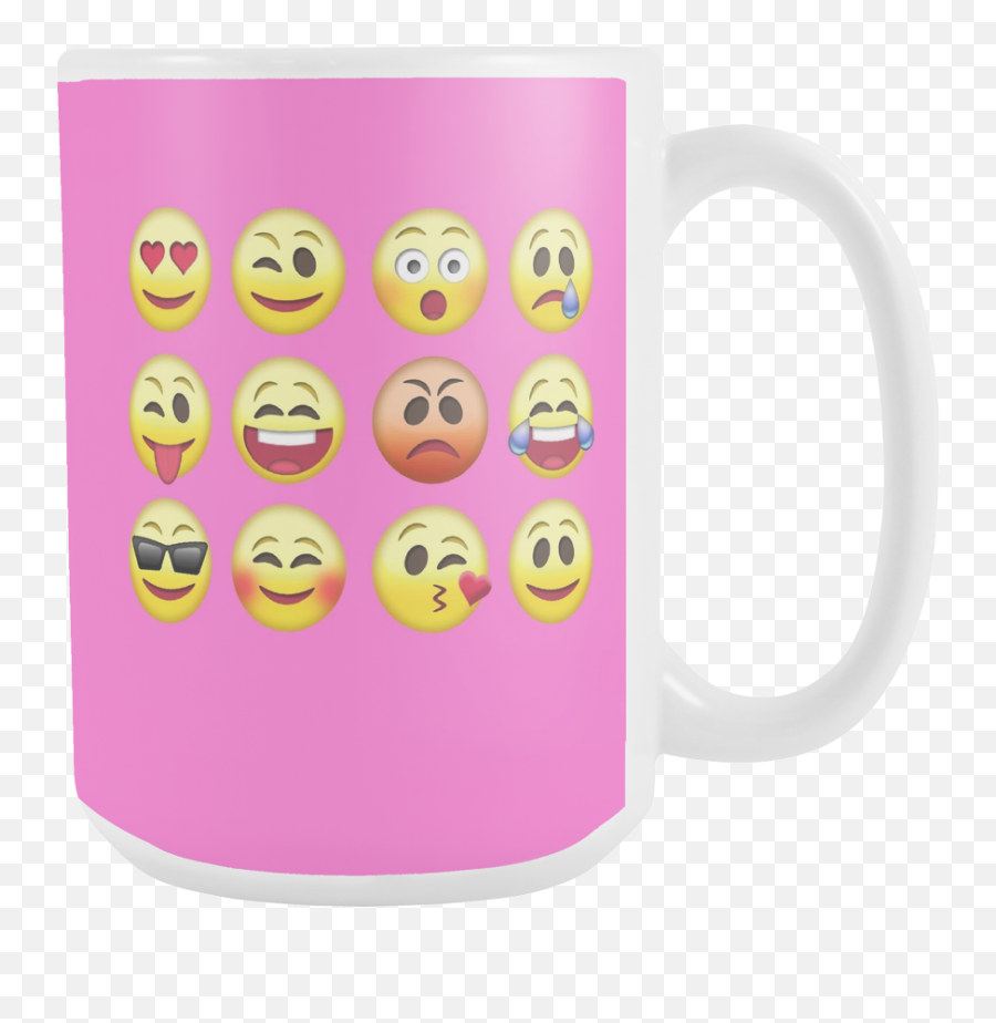 Download Hd White 15oz Mug 12 Set Emoji Mug - Mug Emoji,Emoji Set