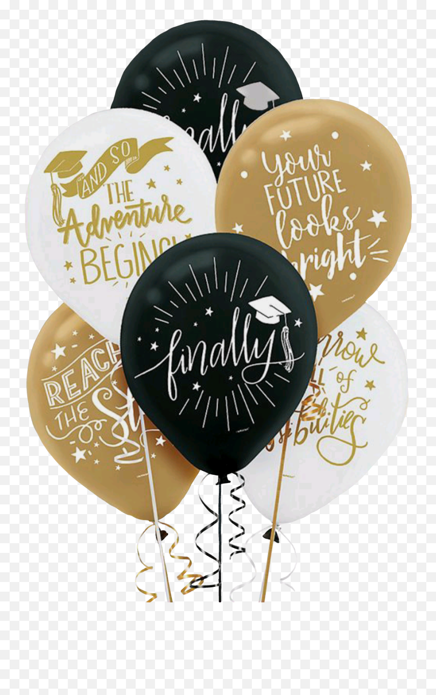 Graduation Balloons Graduationhat Sticker By Anna - Graduation Balloons Clipart Png Emoji,Emoji Graduation Party