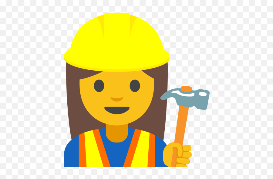Woman Construction Worker Emoji - Working Emoji,Construction Worker Emoji