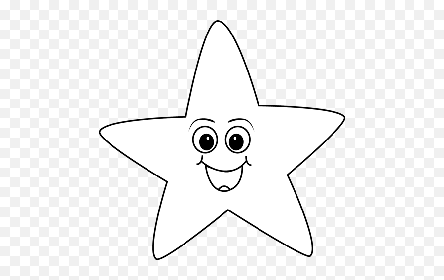 Free Star Emoji Black And White Download Free Clip Art - Star With Happy Face Black And White,White Star Emoji
