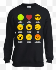 I Love Softball Emoji Emoticon Team Jersey Style Graphic,Emoji Hoodies