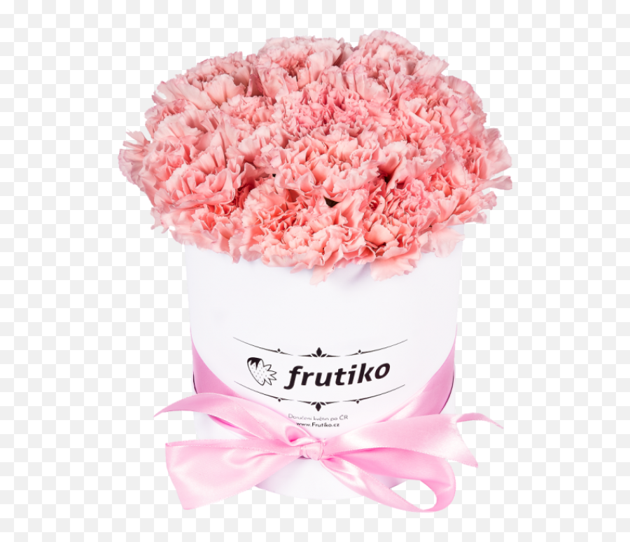 White Box Freshly Cut Pink Carnations - Pink Carnation Box Bouquet Emoji,White Flower Emoji