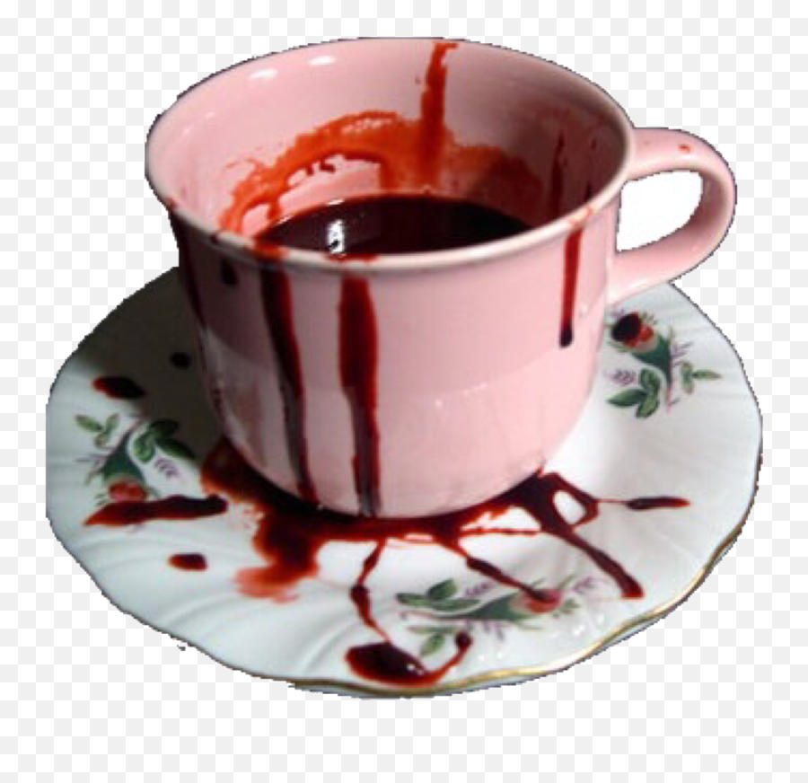 Tea Cup Teacup Blood Bloody Grunge Eerie Drink Moodboar - Blood In A Tea Cup Emoji,Tea Cup Emoji