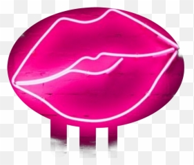 Love Heart Kiss Neon Smooch - Retro Signs Lips Emoji