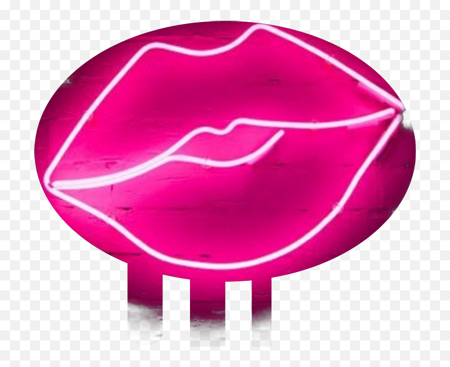 Love Heart Kiss Neon Smooch - Retro Neon Signs Lips Emoji,Smooch Emoji