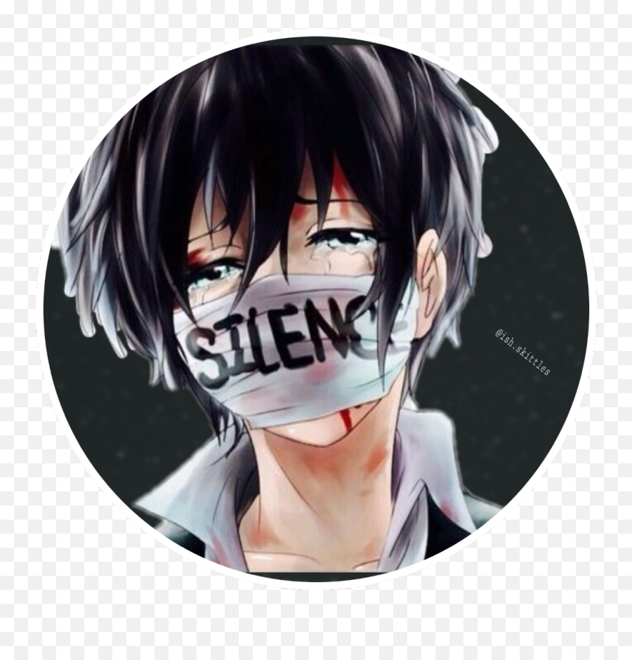 Sad Anime Silence Transparent Cartoon - Sad Anime Boy Emoji,Sad Anime Emoji