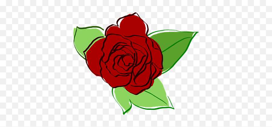 Free Red Flower Flower Vectors - Flower Rose Drawing Png Emoji,Red Flower Emoji