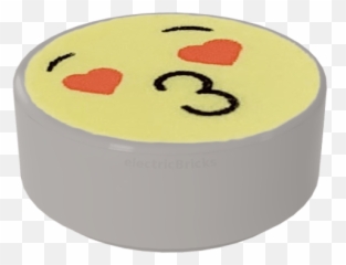 LEGO 6299968 98138pb128 White Tile Round x with Emoji - Soft