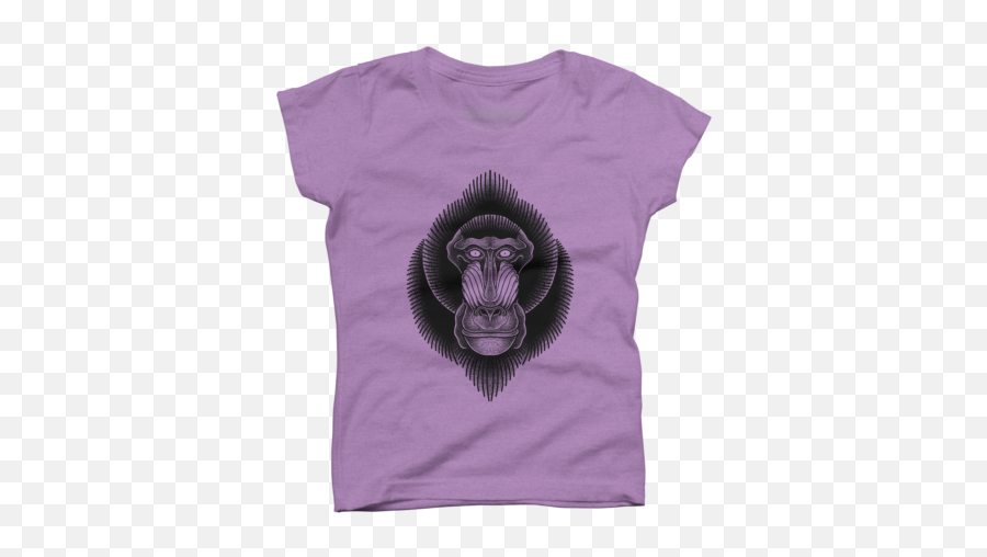 Best Purple Monkey Girlu0027s T - Shirts Design By Humans Short Sleeve Emoji,Ape Emoji