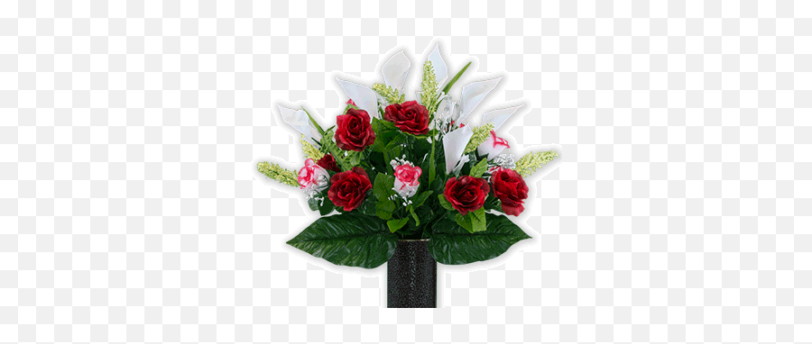 Red Rose And Calla Lilly Bouquet - Floral Emoji,White Rose Emoji