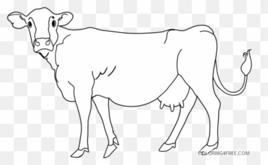 Cow Png Printable Coloring4free - Transparent Background Black And White Clipart Emoji