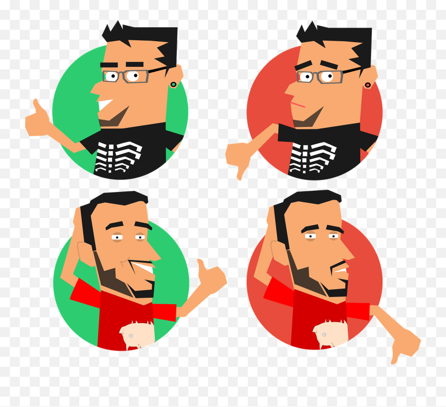 Caricature Character Co - Like And Dislike Clipart Emoji,Boxing Emoticons