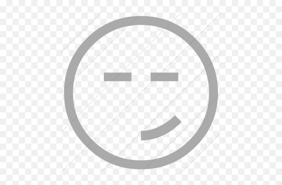 Gray Classic Emoticons Smirking Face Icon - Circle Emoji,Smirking Emoticon