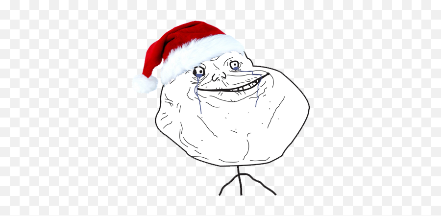 Forever Alone Versión Papa Noel - Santa Claus Emoji,Forever Alone Emoji