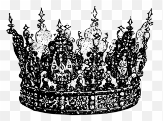 Ornate Crown - King Transparent Black And White Emoji