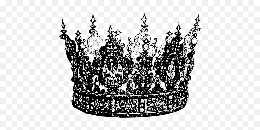 Ornate Crown - King Crown Transparent Black And White Emoji,Queen Crown Emoji
