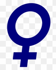 Vector Illustration Of Dark Blue Italic - Purple Female Gender Symbol Emoji