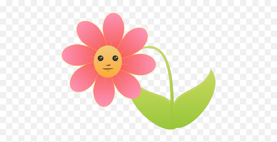 Flower With Face - Flower With A Face Clipart Emoji,Flower Emoticon