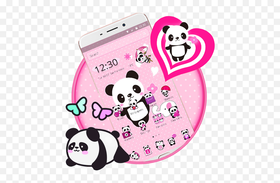 Download Pink Lovely Panda Theme For Android Myket - Pink Lovely Panda Theme Emoji,Panda Emoji Keyboard