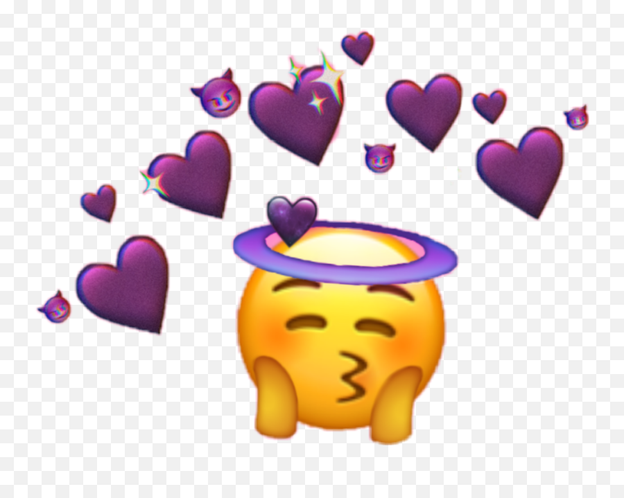 Angel Devil Emoji - Heart,Angel Devil Emoji