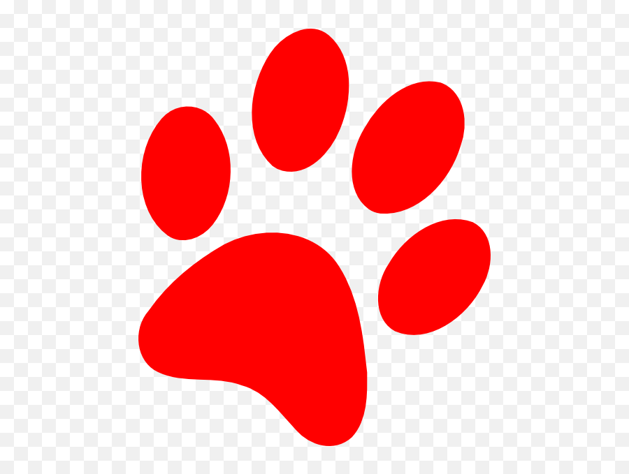 Pawprint Clipart Red Pawprint Red - Red Dog Foot Prints Emoji,Dog Print Emoji