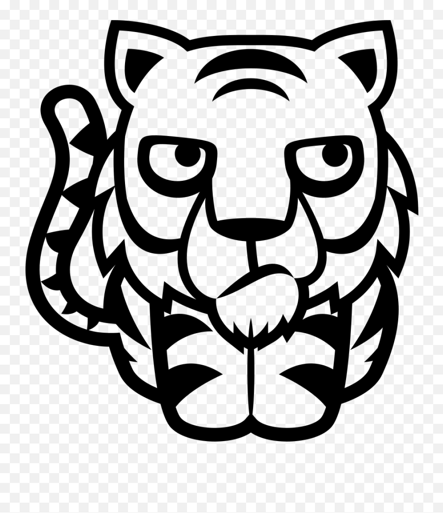 Emojione Bw 1f405 - White Tiger Emoji,Tiger Emoji