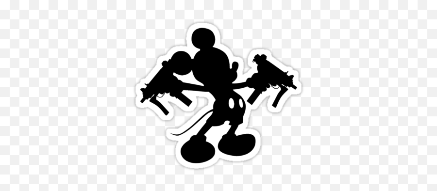 Pin - Mickey Mouse Black Shape Emoji,Emoji Tattoo Gun