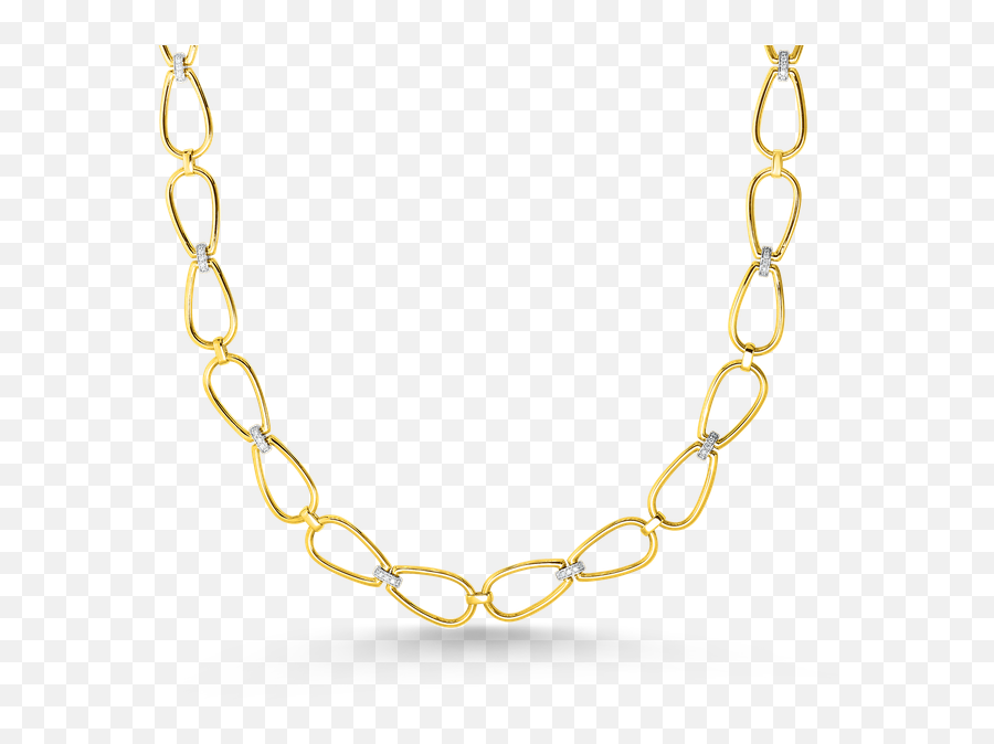 28021 Of 18k Stirrup 30u2033 Long Chain W Dia Accent - Solid Emoji,Chain Emoji