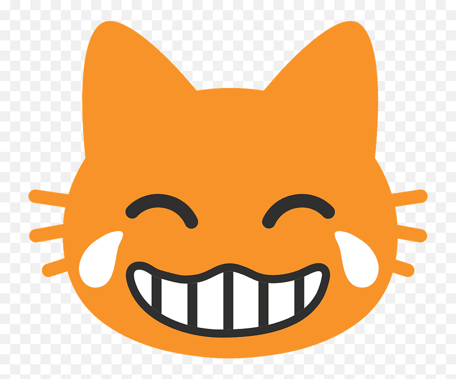 Cat With Tears Of Joy Emoji Clipart - Cat Smiley Face Emoji,Crying Cat Emoji